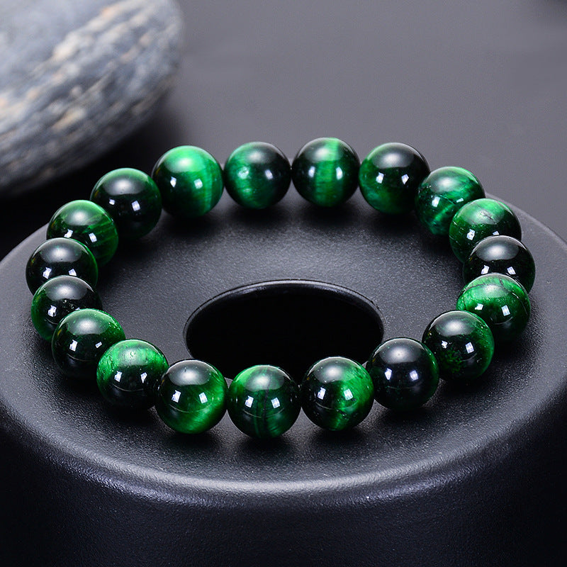 Pulsera de cuentas hechas a mano de tigre verde natural al por mayor